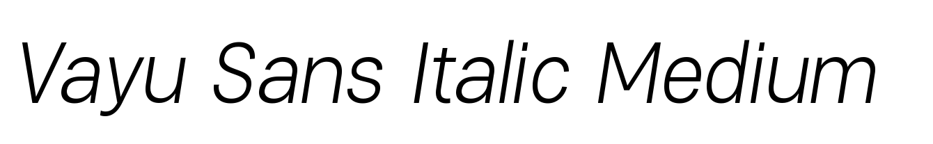Vayu Sans Italic Medium